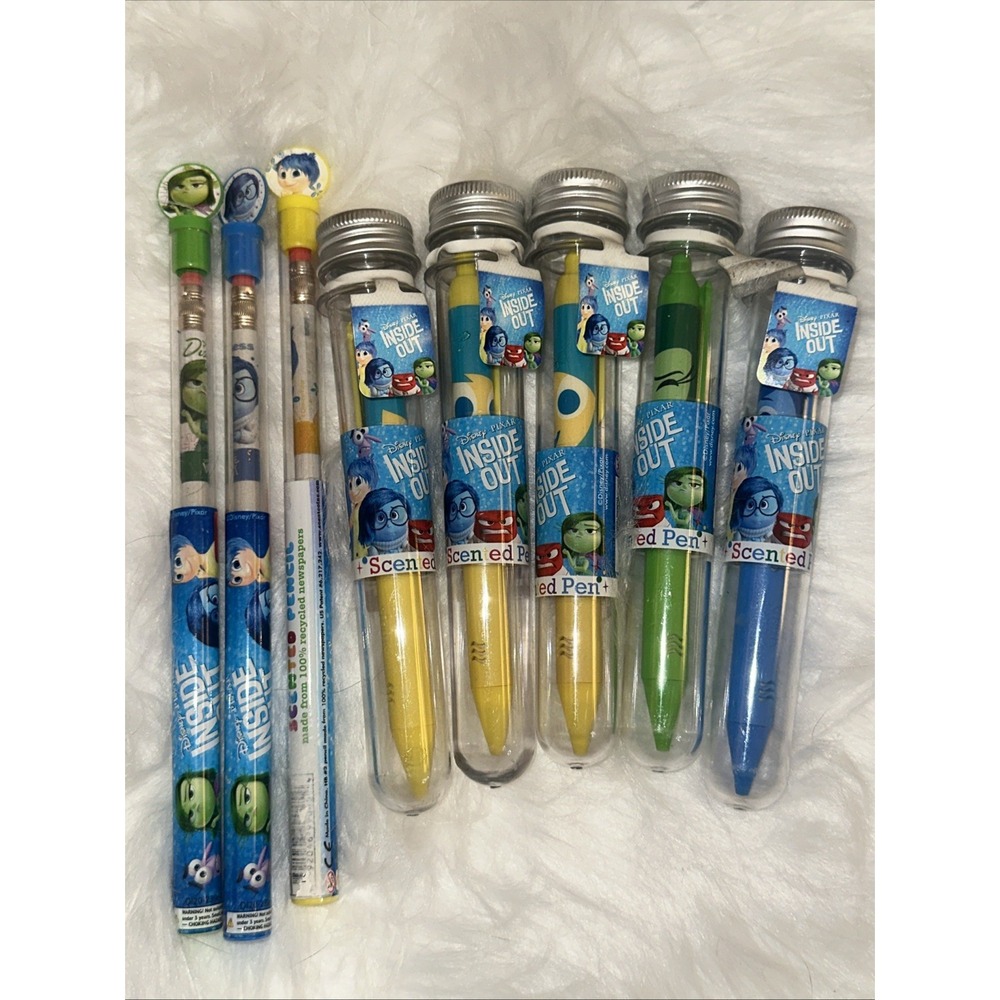 Disney‎ Pixar Inside Out Scented Pen and Pencil Set 8pc Recycled School Supplies